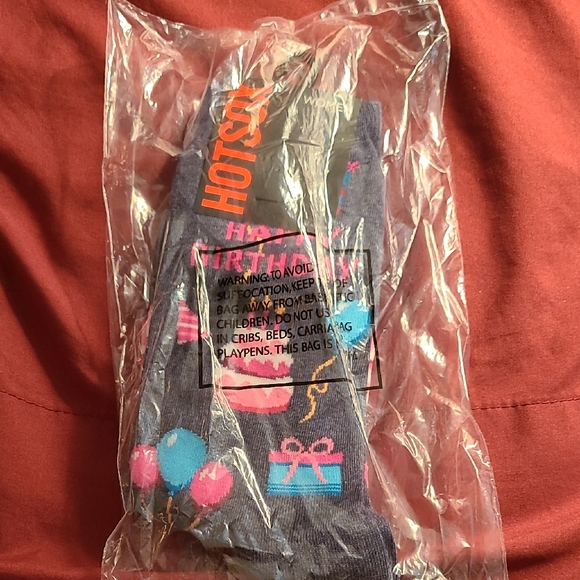 Hot Sox Navy Birthday Socks with Pink and Blue Accents - Picture 1 of 3